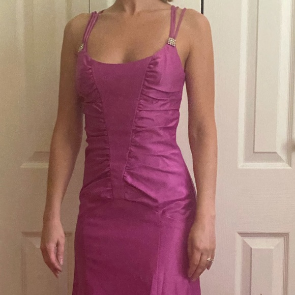 Jessica McClintock magenta prom dress size 3/4 - Picture 4 of 4